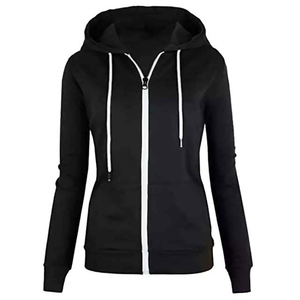Service OEM, sweat à capuche zippé pour femme personnalisable - Séchage rapide et respirant, style décontracté d'hiver, plusieurs couleurs disponibles - Product Image 3