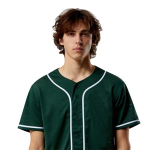 Jersey de béisbol de malla para hombre con logotipo personalizado, perfecto para UNIFORMES DE EQUIPO, deportes y ropa informal - Product Image 1