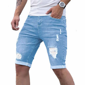 Vente en gros Pantalons jeans denim pour homme Délavés shorts denim personnalisés, respirants et décontractés pour hommes - Product Image 1