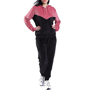 OEM Survêtement en velours pour femmes Ensemble de sweat à capuche épais et respirant pour l'hiver Vêtements de sport tendance Vêtements de sport confortables pour femmes - Product Image 1