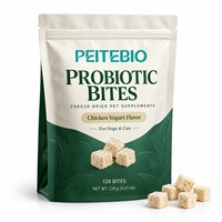 PEITEBIO Friandises Probiotiques Lyophilisées pour Chiens et Chats Saveur Poulet et Yaourt 120g Sachet Marque Privée OEM ODM