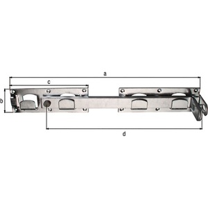Door & <b>Window</b> Bolt Double Gate <b>Latch</b> 430x70x180x333mm Left/Right Usable Hole-5mm 12 GAH - Product Image 1