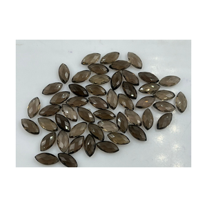 Quartz fumé de qualité supérieure, forme briolette facettée, forme marquise, 7x14 mm, pierre précieuse naturelle en vrac - Product Image 4