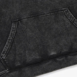 Sweat-shirts pour hommes en coton French Terry à épaules tombantes, coupe ample, zippés, avec rivets et strass, poids lourd, sur mesure OEM - Product Image 2