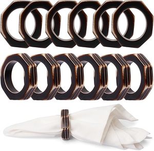 <b>Epoxy</b> Resin Bronze Brown Napkin Rings Bulk for Party Decoration Dinning <b>Table</b> Everyday Family Gatherings a Great Tabletop Decor - Product Image 6