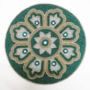 Eco-friendly Seed Bead and Beaded Embroidery Placemats for Dining <b>Tables</b> Customized Unique Beaded Embroidery Placemat - Product Image 4