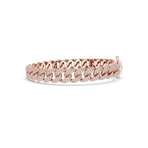 Bracelet cubain en diamant de laboratoire 4,997 CT, taille brillant ronde VVS-VS EF, or 10KT, 14KT, 18KT et argent 925, rose, jaune - Product Image 6