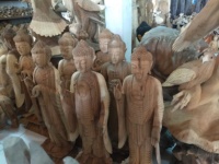 Bouddha en bois poli Bali Sculpture bouddhiste religieuse gravure complexe maison Art cadeau fabriqué signe décoratif artisanat en boîte