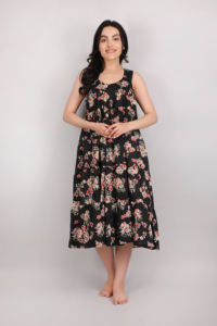 Vestido de noche largo de algodón de moda para mujer Suave de secado rápido Transpirable Suave Todas las estaciones Camisón elegante - Product Image 5