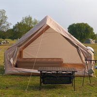 Maison de Protection UV imperméable 300D Oxford Air Tente Extérieure Légère Portable Glamping 4-6 Personnes Tente de Forme Gonflable
