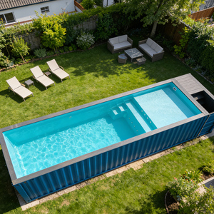Nieuw huis bovengrondse zwembaden buitenzwembad glasvezel tuin prefab verzendcontainer 40ft spa zwembad in de aanbieding - Product Image 6