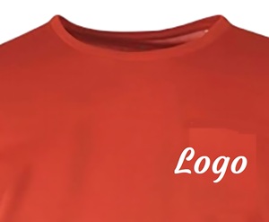 <b>Men's</b> <b>Red</b> Short Sleeve Crew Neck T-<b>Shirt</b> With Left Chest Letter Logo - Product Image 3