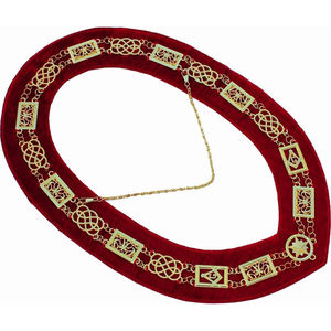 COLLAR DE CADENA DE OFICIAL DE LODGE AZUL MASÓNICO CON JOYA DE ORO Regalia Past Master - Product Image 6