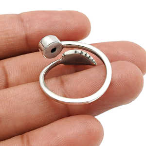 Handmade 925 <b>Sterling</b> <b>Silver</b> <b>Adjustable</b> Boho <b>Ring</b> For Women & Girls Real Chalcedony Gemstone With Bezel Setting Factory Price - Product Image 5