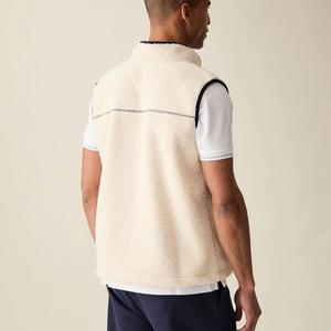 Elegante ropa de calle chaleco de lana personalizado con logotipo de impresión bordado cálido al aire libre chaqueta sin mangas OEM proveedor de fábrica - Product Image 4