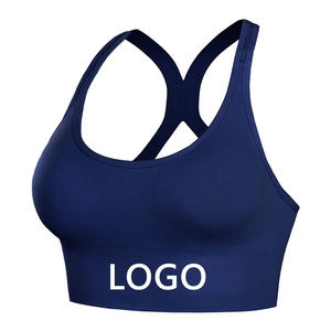 Ensemble de soutien-gorge de sport de yoga pour femmes grandes tailles, logo personnalisé, sexy, sans couture, XL, haute qualité, respirant, réversible, simple devant - Product Image 4