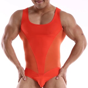 Sexy <b>Men</b> Breathable Mesh Undershirts Transparent Jumpsuit Wrestling <b>Singlets</b> Leotard Underwear Gym Fitness - Product Image 3
