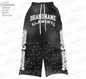 Costume de jogging streetwear vintage pour hommes 100% coton sweat à capuche ample surdimensionné pantalon de survêtement fermeture éclair patch broderie vêtements de sport tricotés - Product Image 3