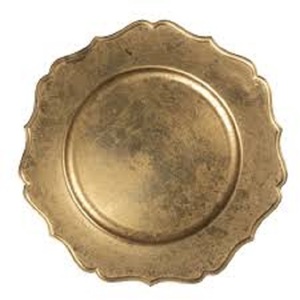 Assiettes de présentation en laiton fini antique pour décor de table à manger assiette de présentation en métal en laiton vaisselle assiette de service alimentaire en gros - Product Image 3