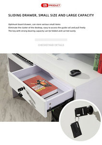 Mueble de Recepción de Oficina de Alta Calidad, Diseño Superior para Barbería, Mostrador de Recepción de Madera Blanca para Salón - Product Image 2