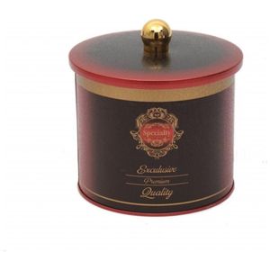 Kontensan EF14283 1.7L Metal Round Canister with Knob Handle Specialty Red 140x125mm - Product Image 4