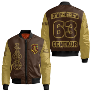 Veste bomber en satin classique Iota Phi Theta 1963, style universitaire brodé de la fraternité grecque - Product Image 3