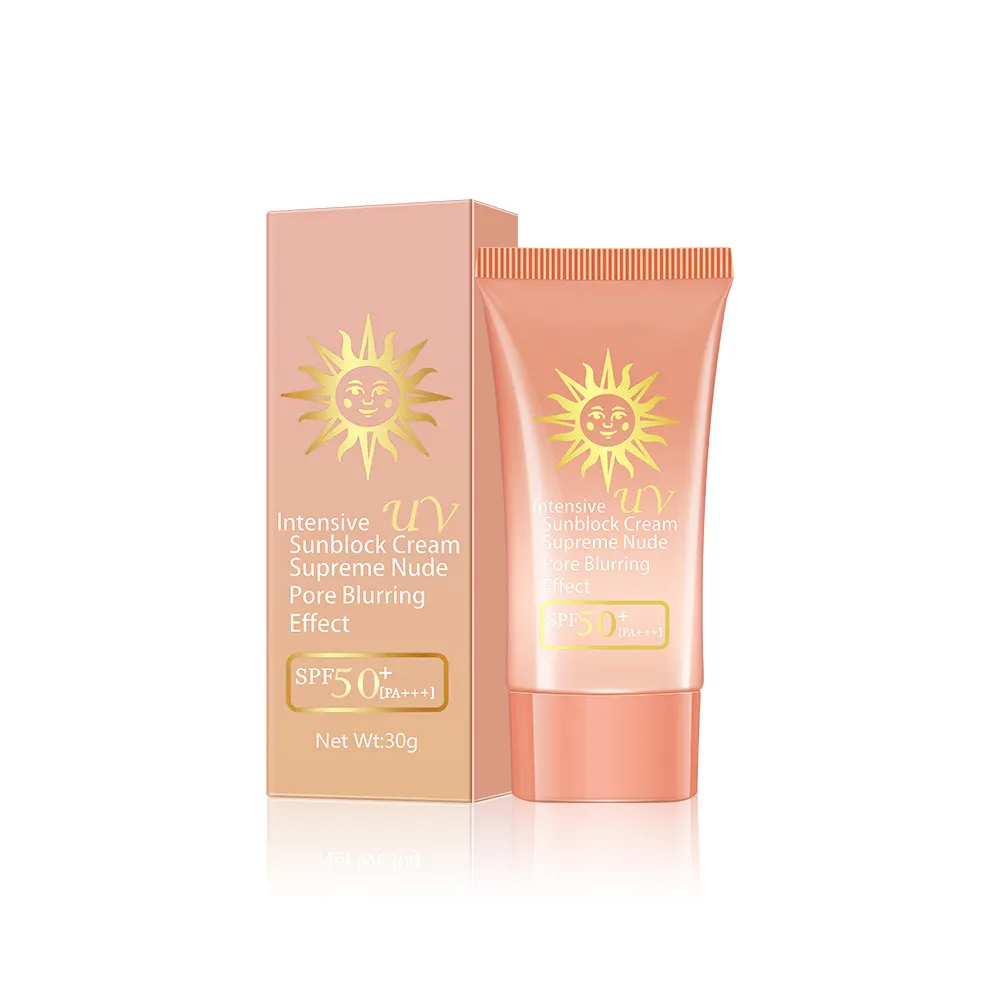 Crème solaire à faible quantité minimale de commande de marque privée crème hydratante blanchissante pour le visage protection UV SPF 50 + crème solaire