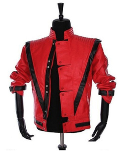 Mens Real Leather Biker Jacket MJ Thriller Michael Jackson Fashion Genuine Leather Cafe Racer Biker Casual Vintage Bomber Jacket - Product Image 6