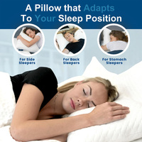 Oreiller réglable en mousse à mémoire déchiquetée pour les dormeurs latéraux/arrière-Oreiller de soutien cervical avec rembourrage en mousse amovible, lavable en machine