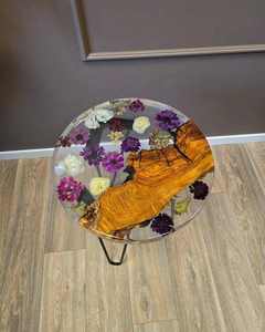 Modern Artistic Style Luxury Dining Room Table Eco-Friendly Walnut Wood Epoxy <b>Resin</b> Hand-painted River Table for Hotels TIMELESS - Product Image 1