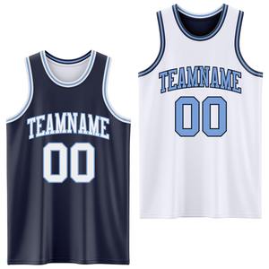 Directamente de la marca Engro Sports Custom Navy White-Light Blue Reversible Double Side Sublimation Basketball Suit Jersey - Product Image 1