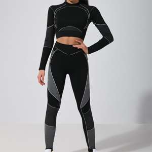 ชุดเล่นโยคะกางเกง2ชิ้นสำหรับผู้หญิงเสื้อผ้าใส่สบายระบายอากาศได้ดีชุดเล่นโยคะ - Product Image 2