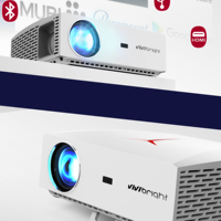 VIVIBRIGHT F40 Projecteur LED hybride manuel - Portable pour le jeu et le divertissement à domicile avec une luminosité élevée