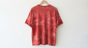 Red Marble <b>Tie</b> Dye Oversized Casual Men's T-Shirt 100% Cotton Short Sleeve Crew Neck Custom Logo Tee 3 XL - Product Image 3