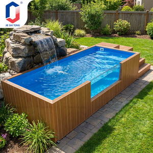 Piscine hors sol de haute qualité avec structure en acier, cascade intégrée, pour hôtels, résidences et usage commercial, installation facile. - Product Image 1