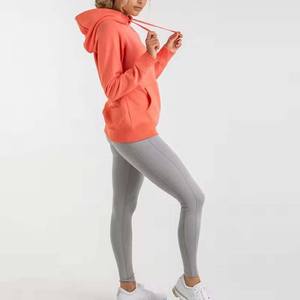 Sweat-shirt à capuche en laine ample de base pour femmes de qualité supérieure, sweat-shirt uni à manches longues, sweat-shirt personnalisé avec logo brodé - Product Image 4