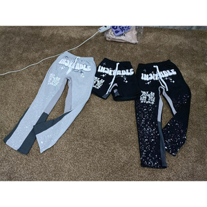 Ropa de calle de invierno para hombre, chándales, pantalones acampanados hechos a medida, conjuntos de sudaderas con capucha, etiquetas con logotipo personalizado, Algodón ligero transpirable - Product Image 6