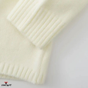 Pull en cachemire et laine à séchage rapide, personnalisable à l'avant, tricoté, décontracté, col rond, dernière mode, pull d'hiver pour l'extérieur - Product Image 4