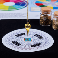 Pendules de guérison en métal or longue pointe avec dôme pendule en acier cuivre pendule de radiesthésie pour la méditation de divination