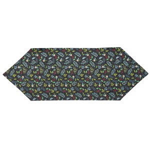 Zwart Katoenen Linnen Tafelloper Bloemenprint Patroon Geweven Gehaakte Luxe Stijl 40X140 Driehoek Hoeken Voor Thuis Hotel Bruiloft - Product Image 1