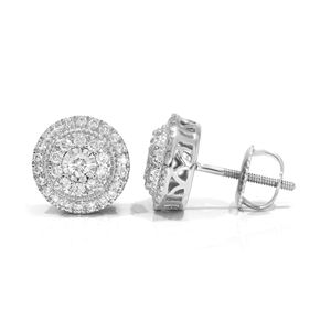 Boucles d'oreilles clous en diamant rond - Product Image 2