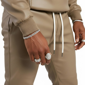 Conjunto Deportivo Casual para Hombre, Nuevo, con Cremallera, Top Ventas, Dos Piezas, Pantalón Jogger de Cuero y Sudadera con Capucha - Product Image 5