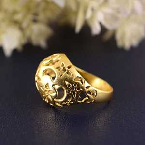 Unique Design Boho Celestial <b>Ring</b> Brass <b>Rings</b> For Women 18K Gold Plated Star Cutout <b>Dome</b> Band <b>Ring</b> for Wholesale/OEM/ODM - Product Image 4