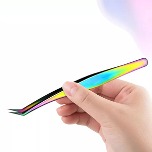 Juego de pinzas para extensión de pestañas de acero inoxidable, 5 uds., herramienta de belleza con puntas curvas y rectas para aplicador de pestañas - Product Image 3