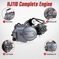 Motor Horizontal HJ110 de 110cc, 4 Tiempos, Refrigerado por Aire, Nuevo, para Motocicleta Scooter, Venta al Por Mayor OEM