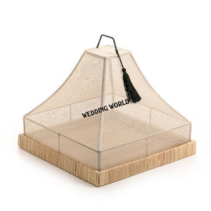 Plateau rond en rotin avec couvercle alimentaire Plateau design fait main de haute qualité Plateau en rotin de table de vente chaude - Product Image 6