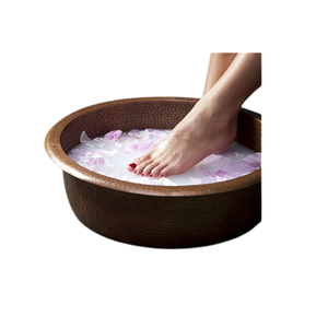 Bol de pédicure en cuivre martelé de conception simple bol de pédicure de manucure de forme ronde de qualité supérieure à vendre - Product Image 1