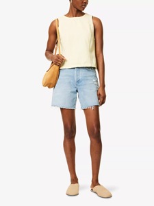 Pantalones cortos de mezclilla desgastados informales de cintura media de calidad superior para mujer Pantalones vaqueros Boyfriend personalizados Traje elegante de verano - Product Image 5