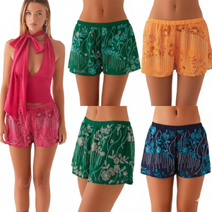 Shorts en polyester pour femme, coupe classique, légers, en polyester et élasthanne, 2 en 1, pour le yoga et la course à pied, shorts décontractés - Product Image 1