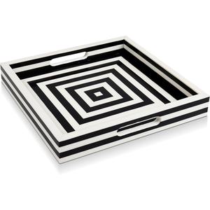 Bandeja de Servir Rectangular de Madera Marrón Oscuro, Moderna y Creativa, con Asas, para Desayuno, Café, Decoración del Hogar, Ramadán, Bodas - Product Image 2